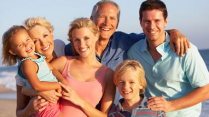 Happy family together taking a photo